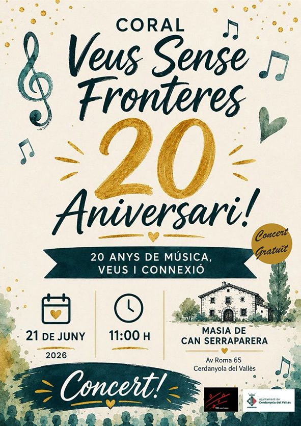 Cartell del concert del 20 aniversari de Veus Sense Fronteres