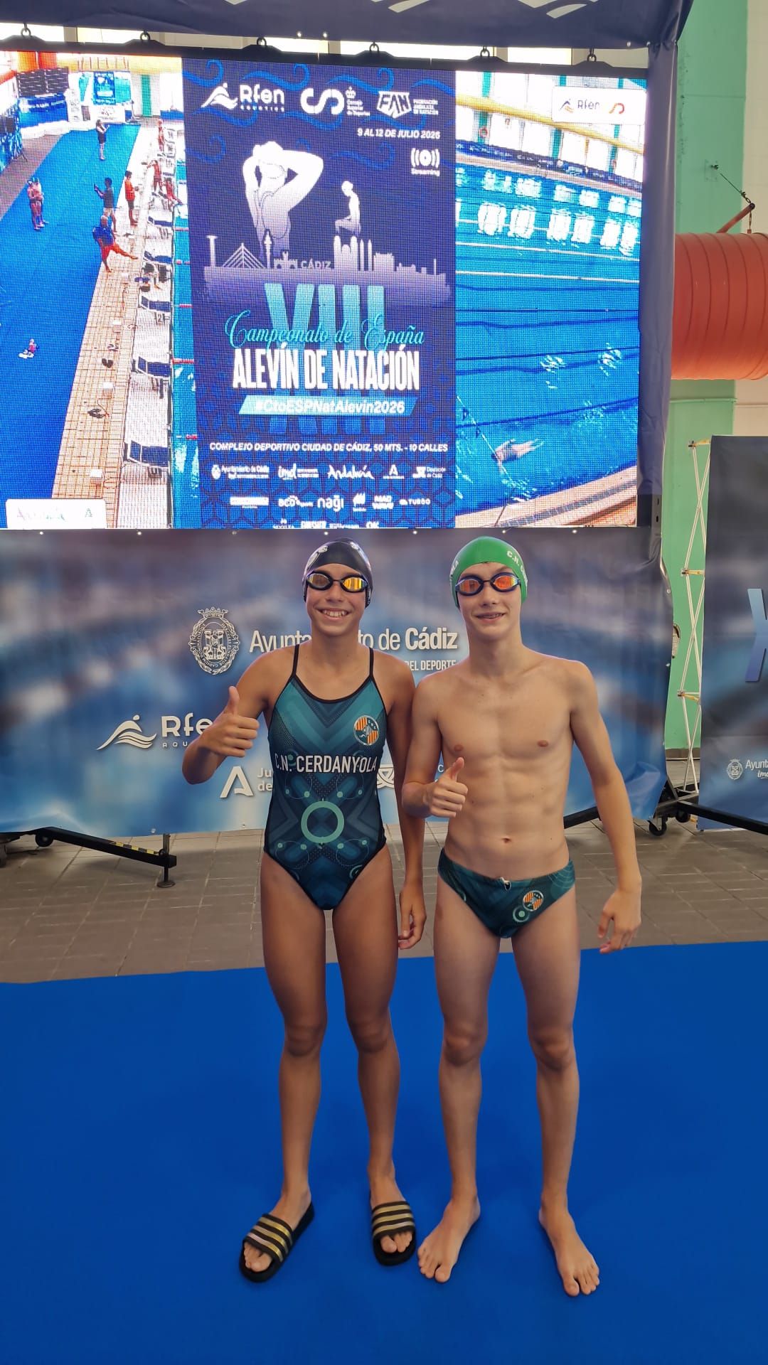 Lídia Katib i Lucas Sanromà van representar el CN Cerdanyola al Campionat d’Espanya aleví de Cadis. FOTO: CN Cerdanyola