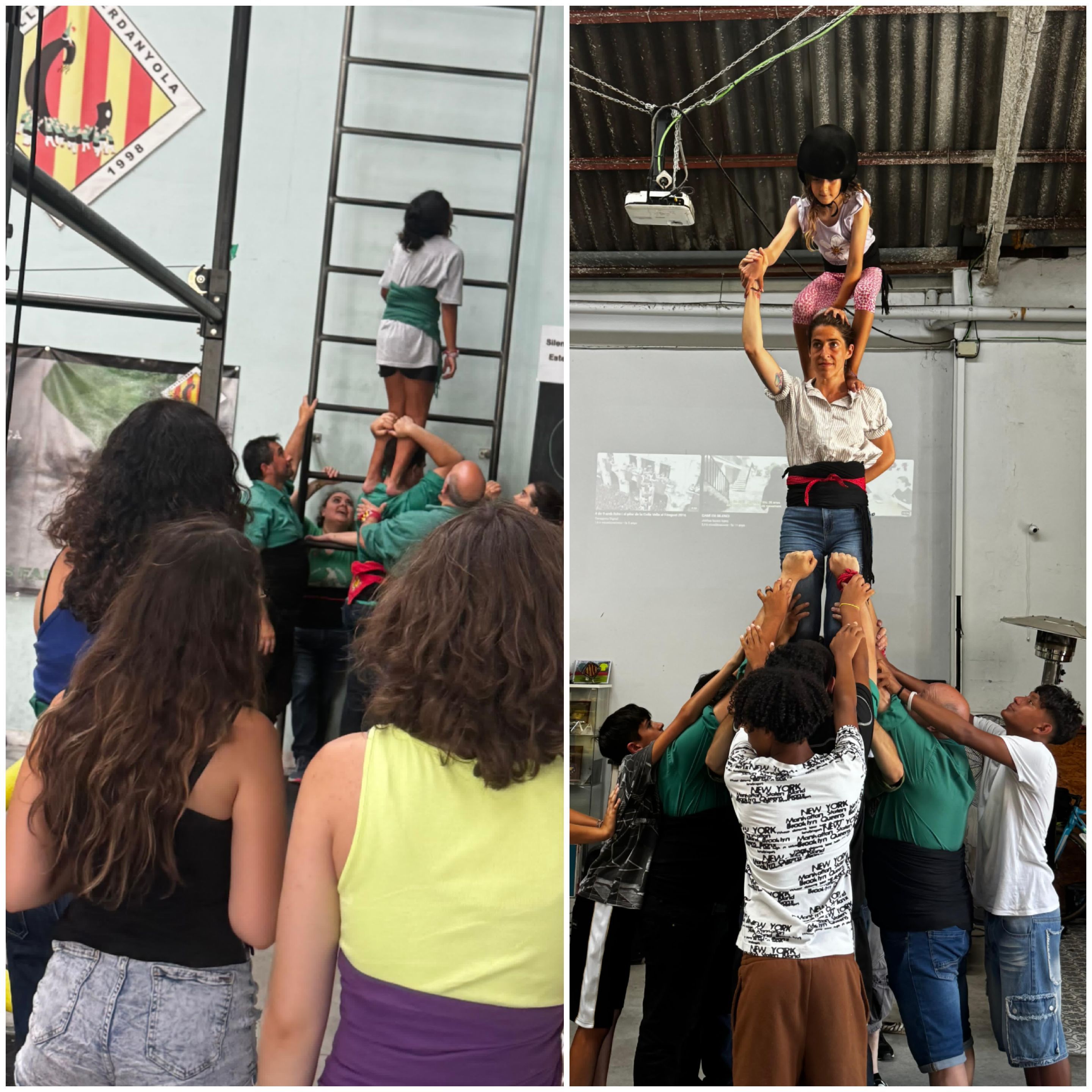 La gimcana d’entitats culturals de l’Estiu Jove va fer parada al local d’assaig dels Castellers de Cerdanyola. FOTO: Castellers de Cerdanyola