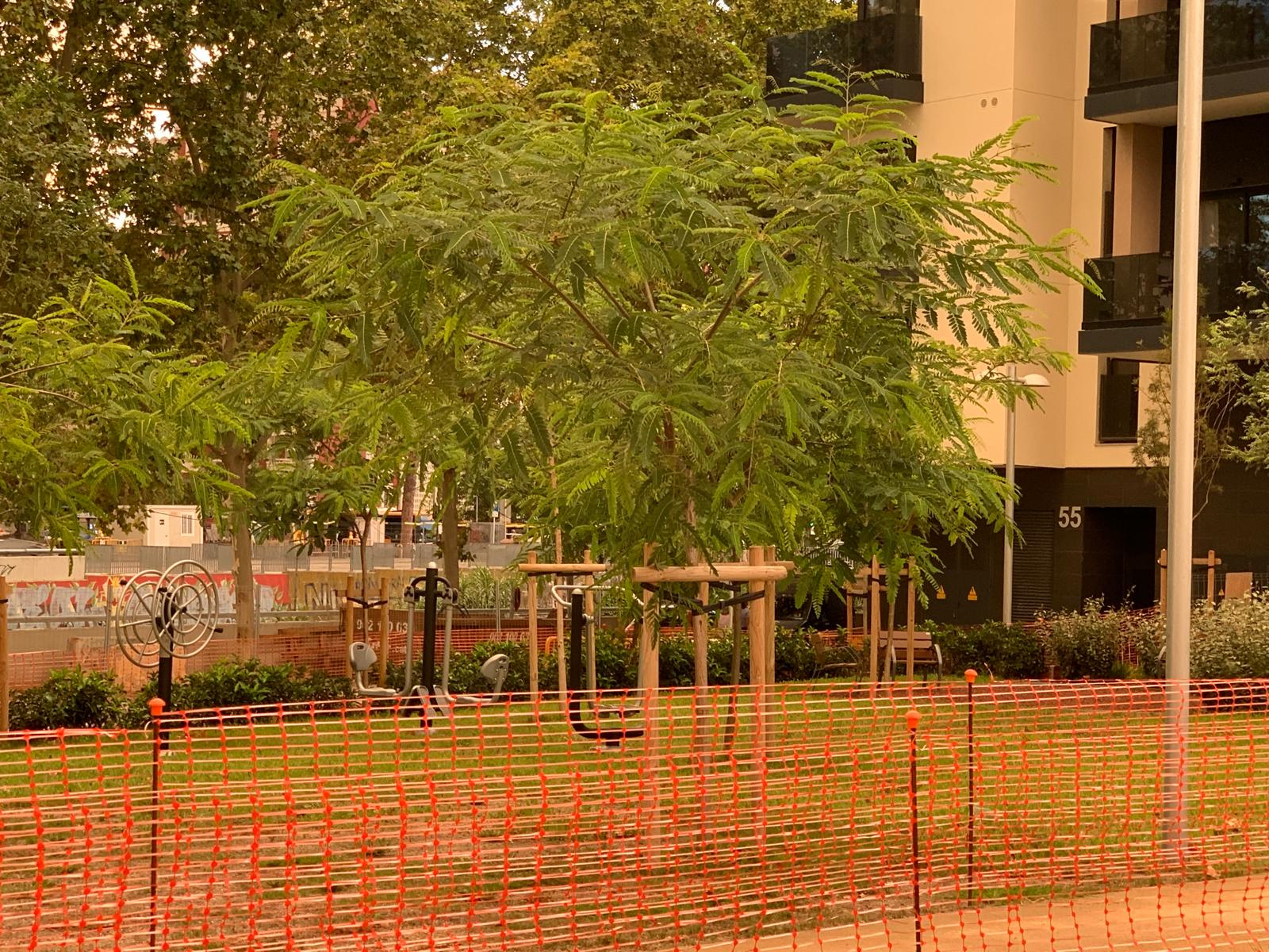 Les zones verdes conviuen encara amb espais en obres. FOTO: Judit Josa