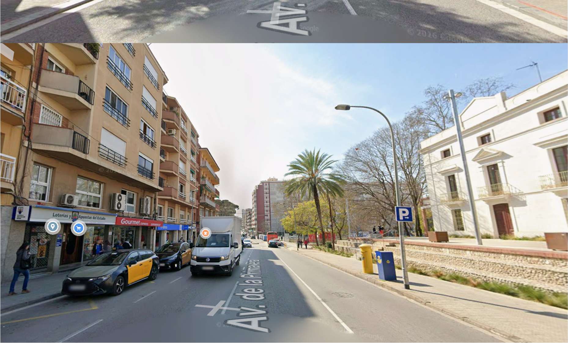L’avinguda Primavera en el tram pròxim a l’estació de Rodalies. FOTO: Google Maps (Josepa Camps)