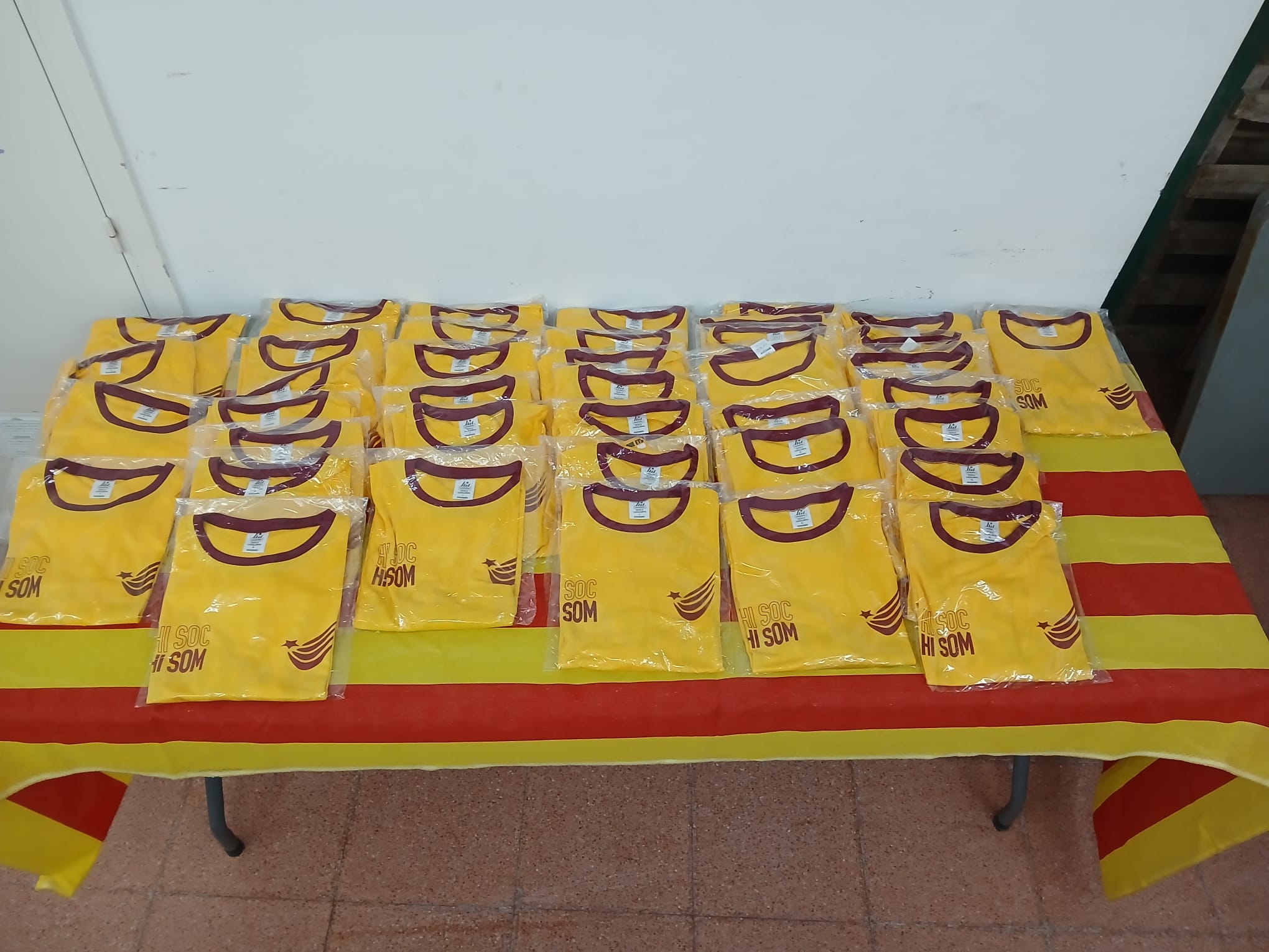 Samarretes de l’Onze de Setembre d’enguany, amb el lema «Hi soc, hi som». FOTO: ANC