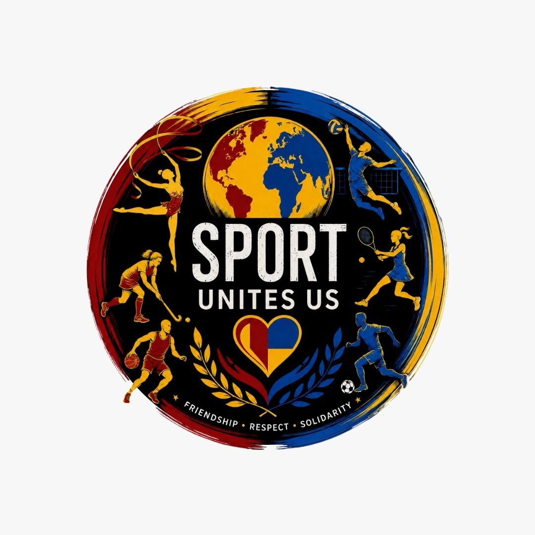 Nou logotip de Sport Unites Us, redissenyat per incorporar diferents disciplines esportives al projecte solidari amb Ucraïna. FOTO: Cedida / CGR Cerdanyola