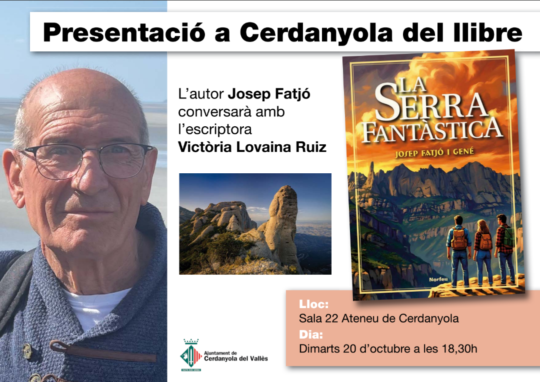 Josep Fatjó presentarà La serra fantàstica el 20 d'octubre a l'Ateneu, en conversa amb Victòria Lovaina Ruiz. FOTO: Cedida.