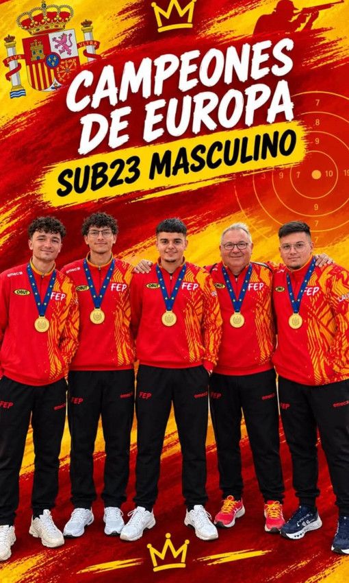 L'equip espanyol sub-23 celebra el títol europeu. FOTO: Federació Espanyola de Petanca